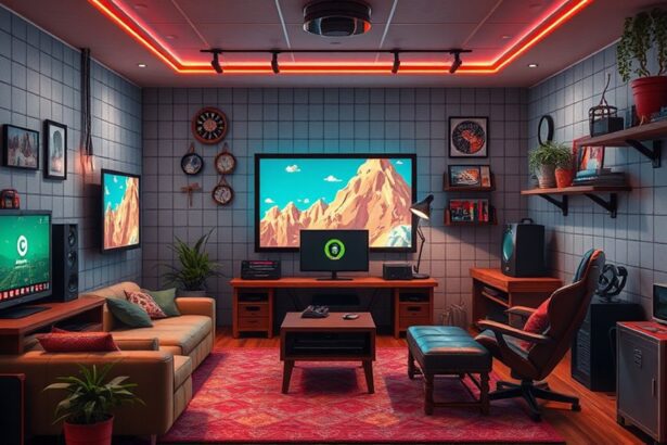 cozy retro gaming atmosphere