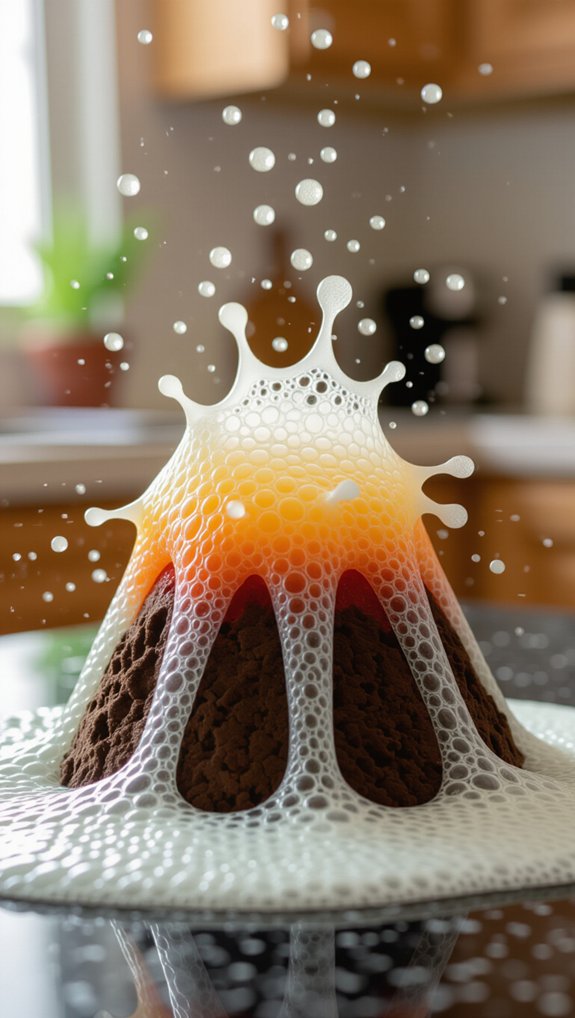 baking soda vinegar eruption
