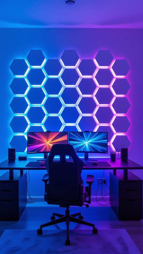 colorful hexagon led panels