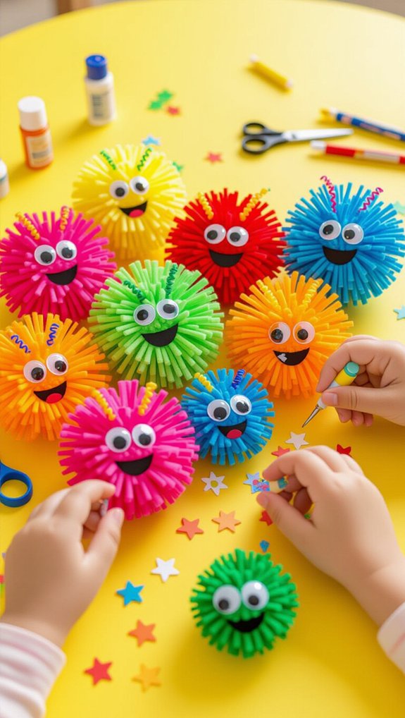 colorful pom pom germs activity