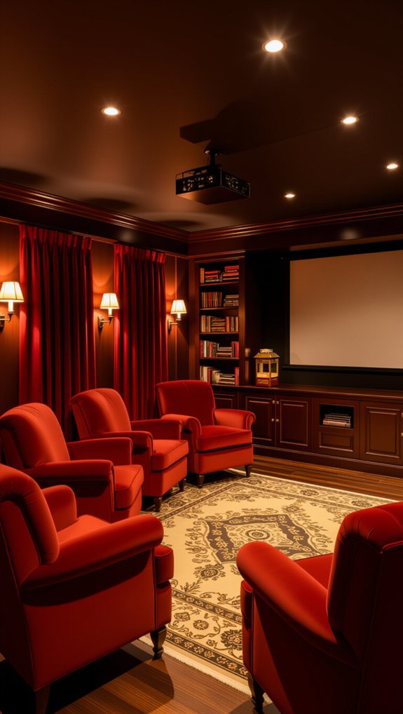 cozy home cinema setup