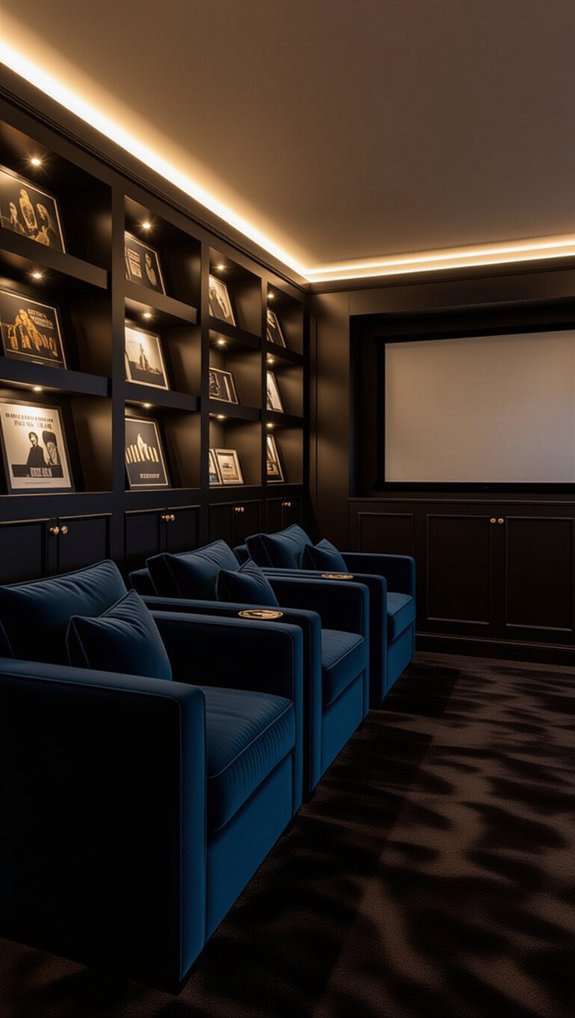 cozy under stair theater setup