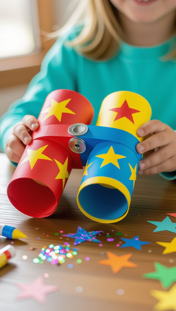 crafting paper towel binoculars