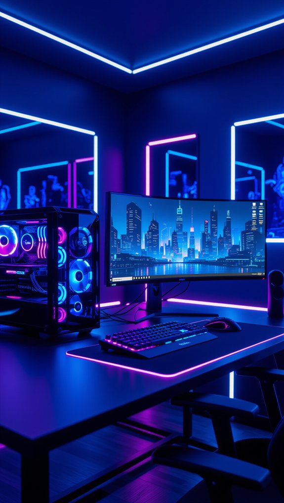 cyberpunk gaming room aesthetic