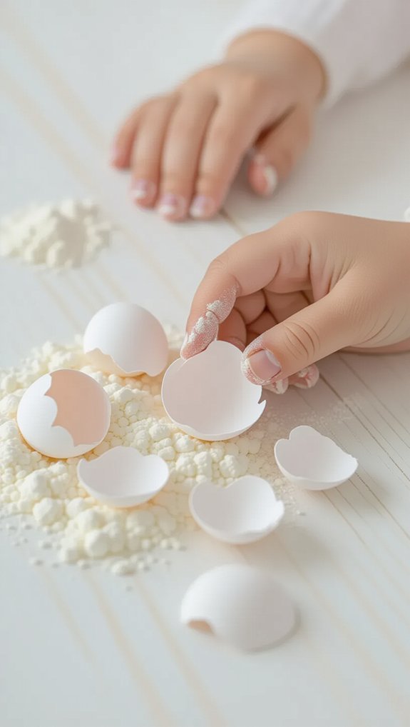 eggshell chalk recycling project
