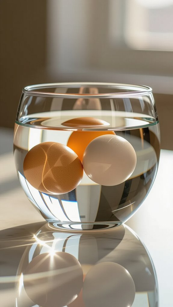 floating egg salt water