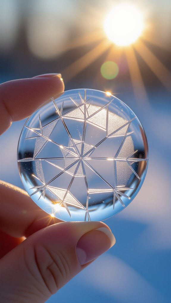 ice refraction magnifying glass