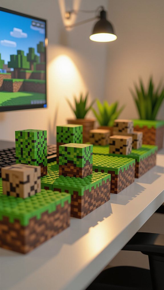 minecraft themed gaming room makeover