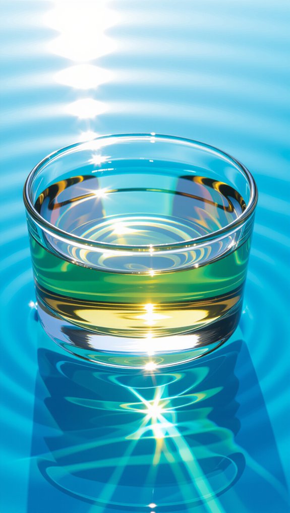 oil floats above water