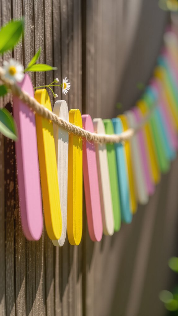 painted stick banner garland