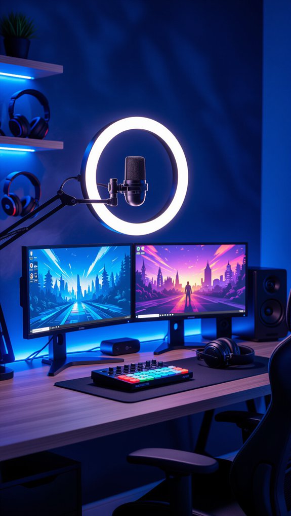 professional streaming equipment setup