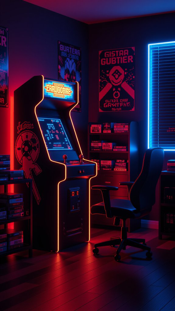 retro gaming room setup