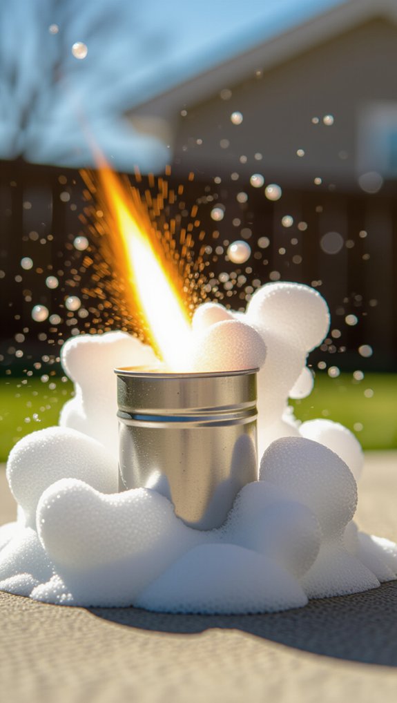 rocket launch with chemicals