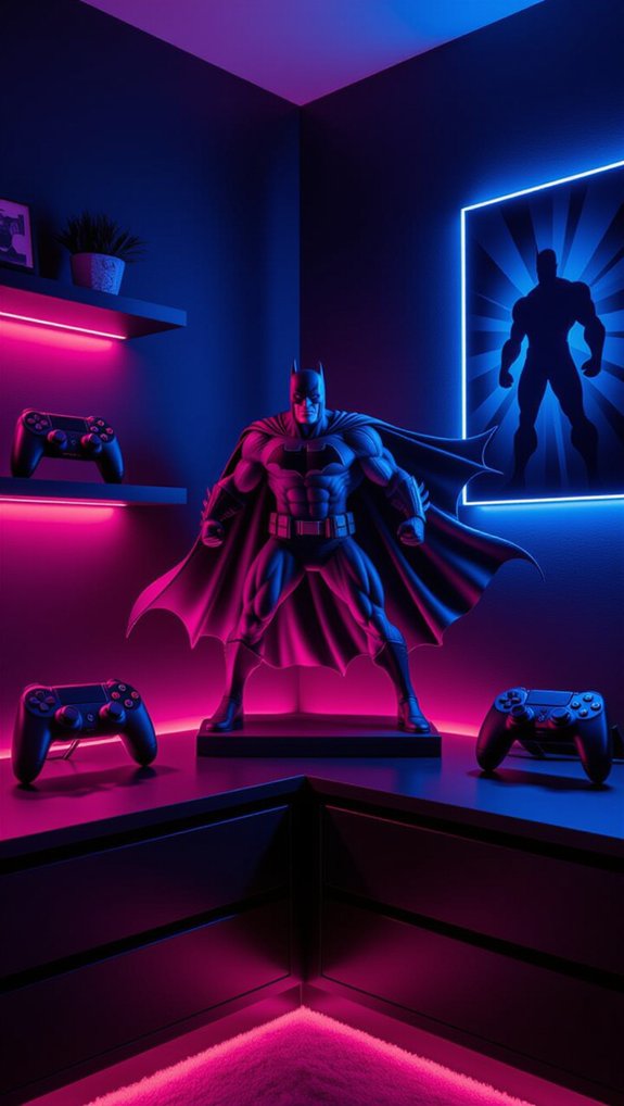superhero themed gaming room decor