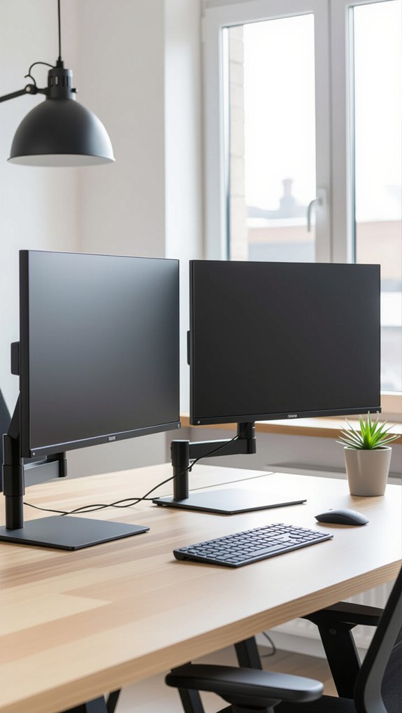 adjustable dual monitor arm