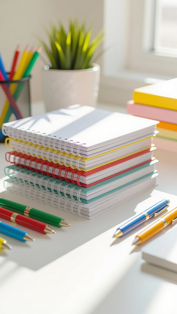 color coded subject organization system