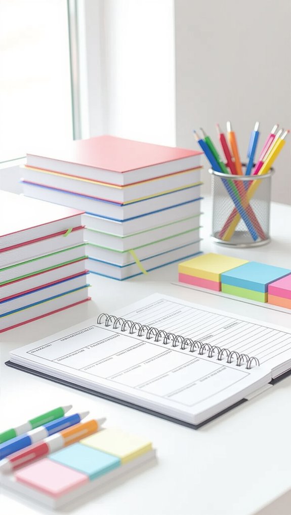 color coded subject organization system