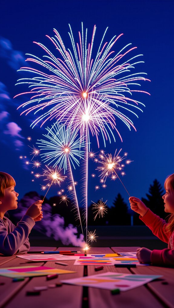 colorful fireworks art projects