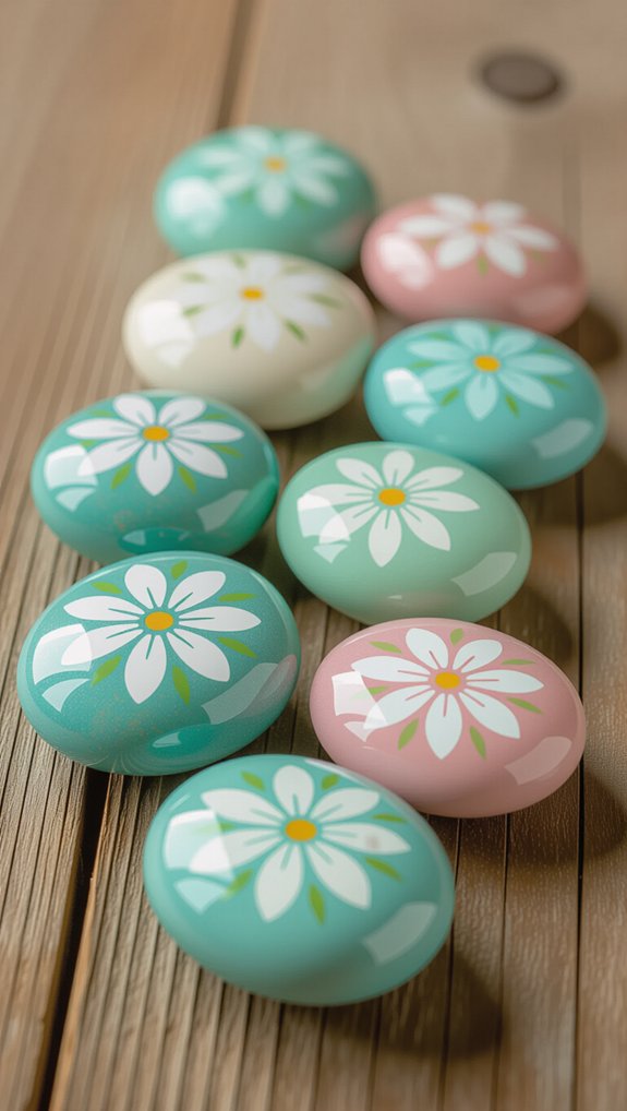 colorful painted rock decorations