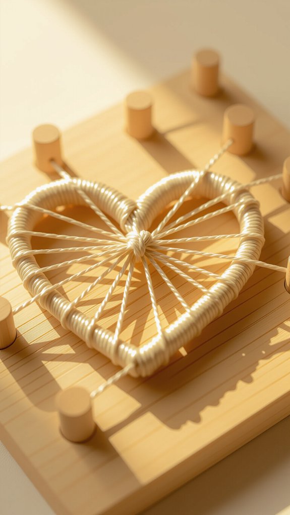 colorful string art heart