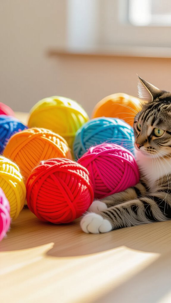 colorful yarn ball toys