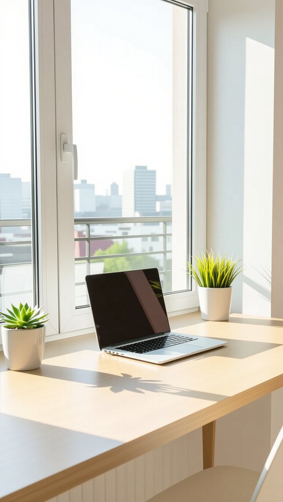 compact desk natural light