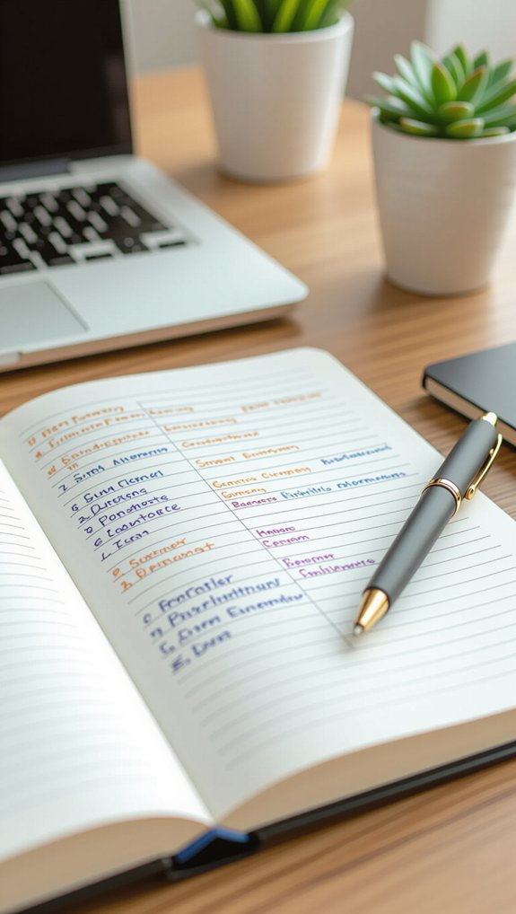 consistent subject notebook usage