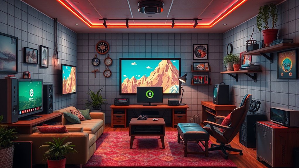 cozy retro gaming atmosphere