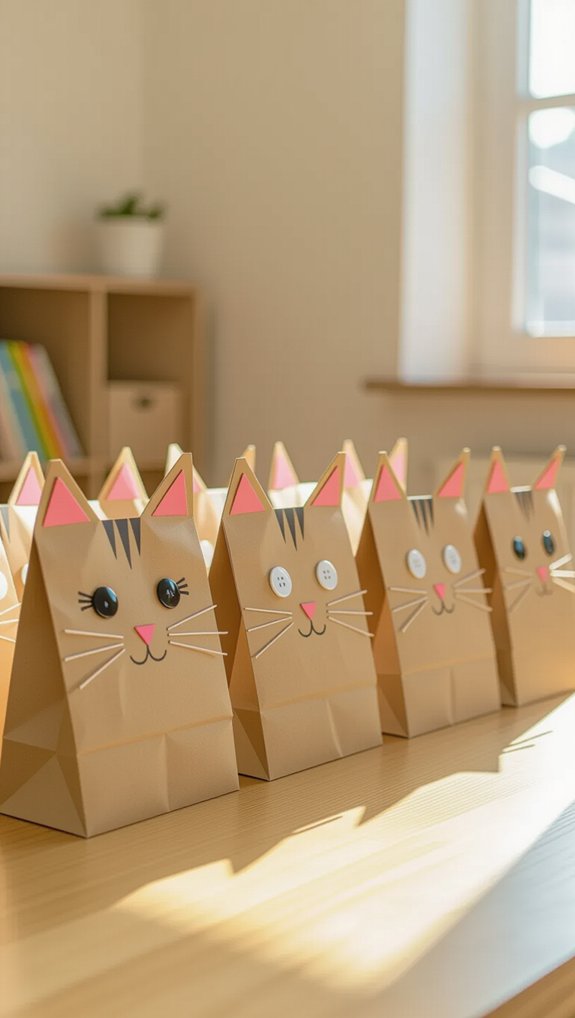 creative paper bag cats