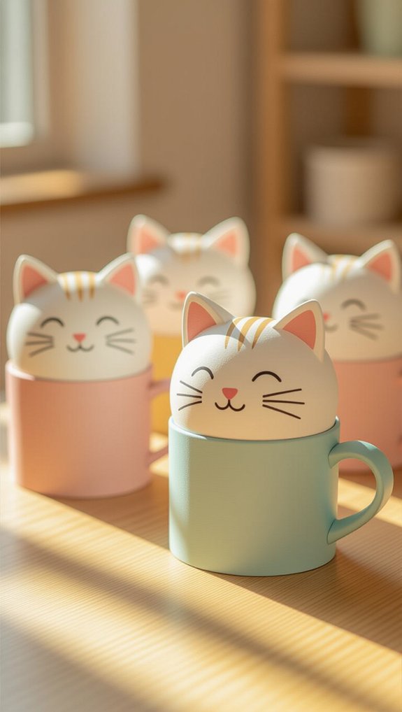 creative paper cup cats