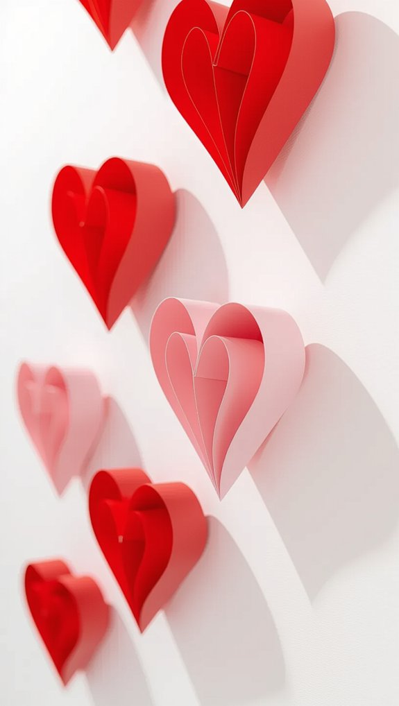 diy paper heart installations
