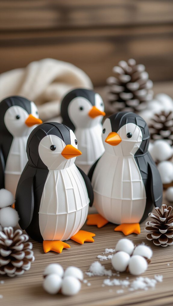 egg carton penguin craft