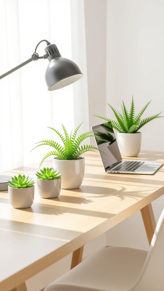 enhance workspace with plants