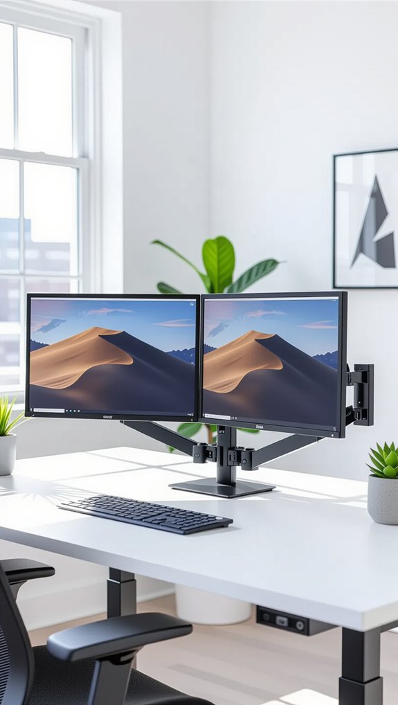 flexible ergonomic monitor positioning