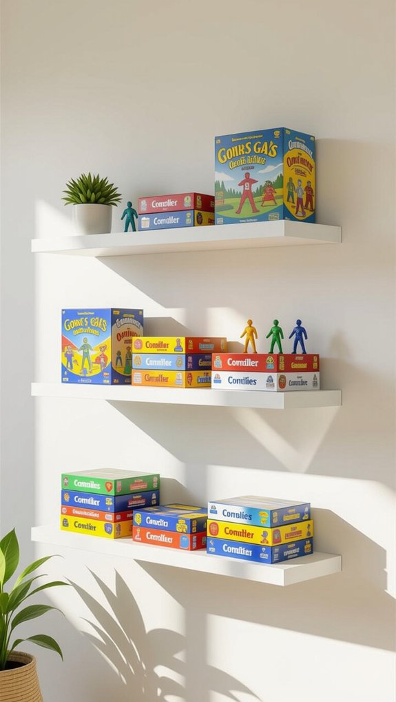 floating shelves for organization