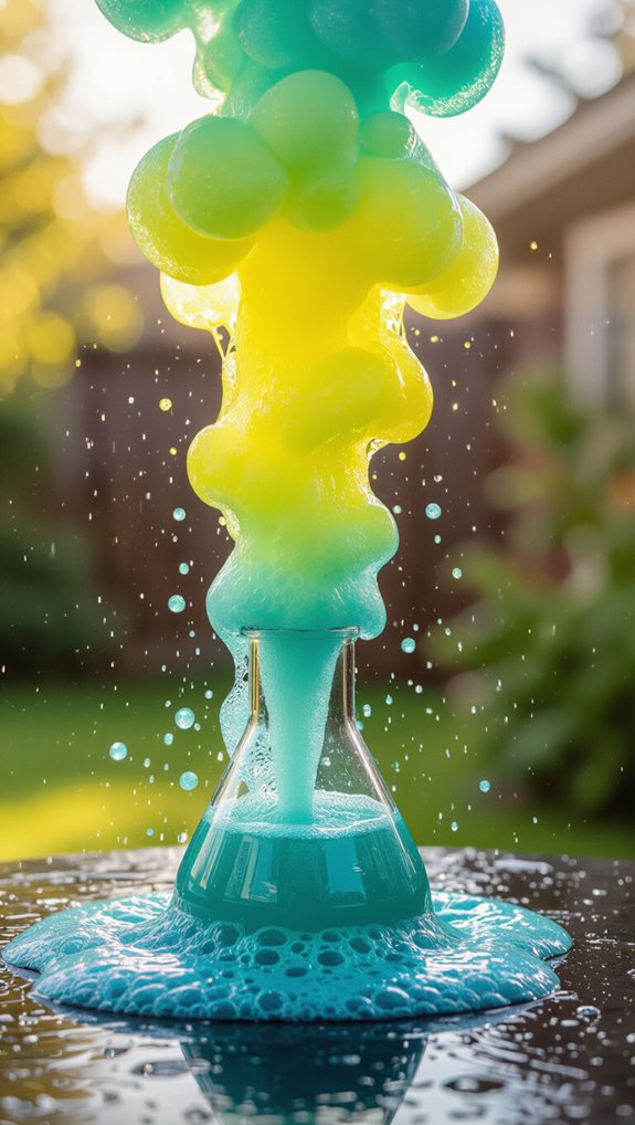 foamy hydrogen peroxide eruption