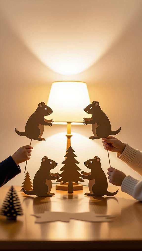 groundhog day shadow puppets