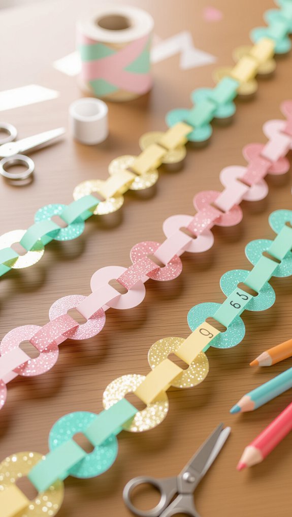 handmade new year countdown chains