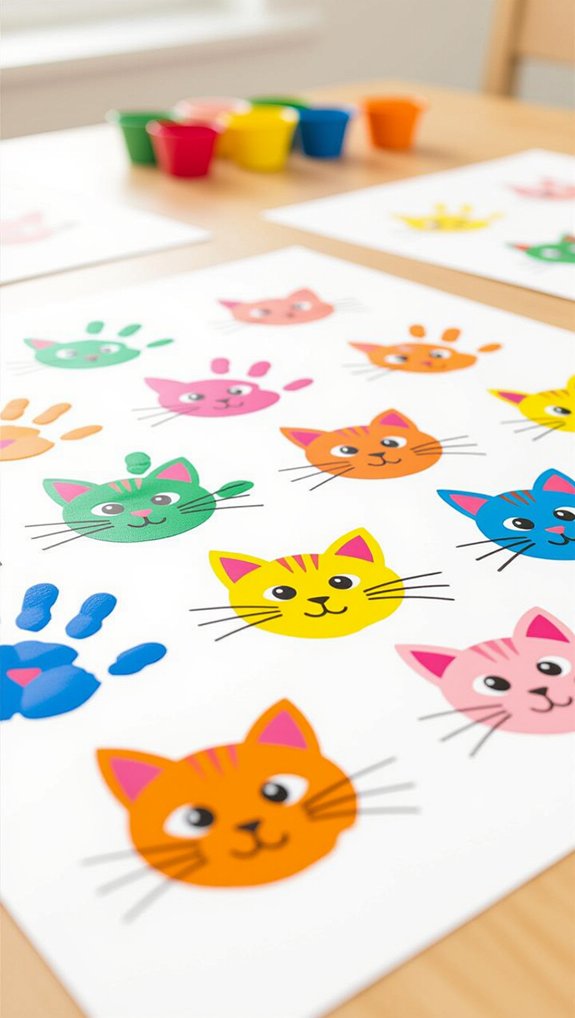 handprint kitty cat art