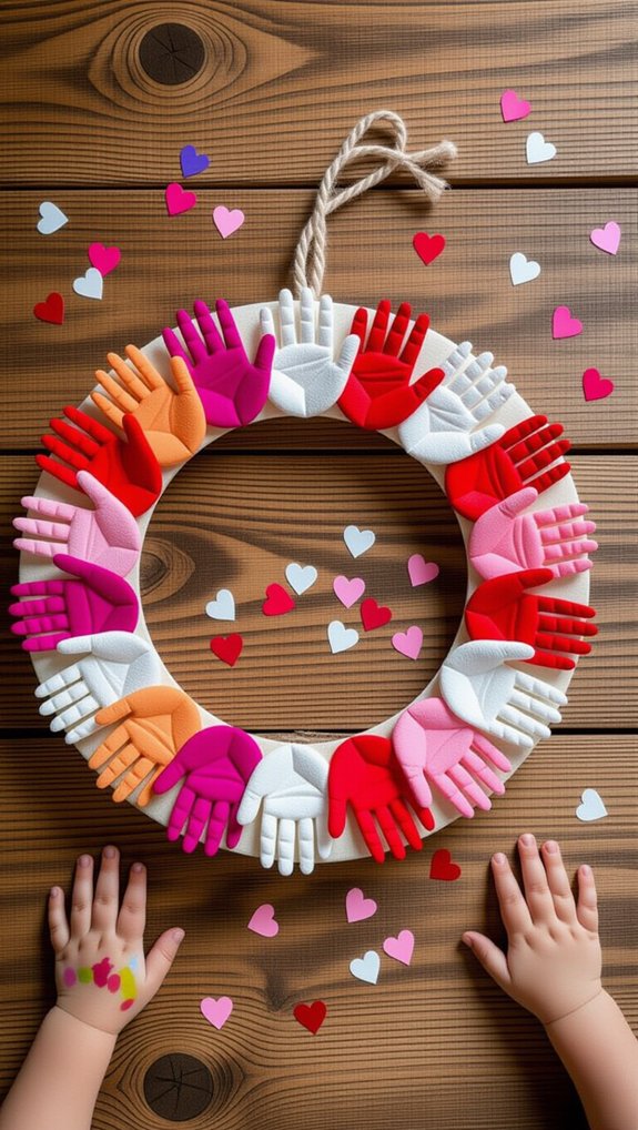 handprint love wreath craft