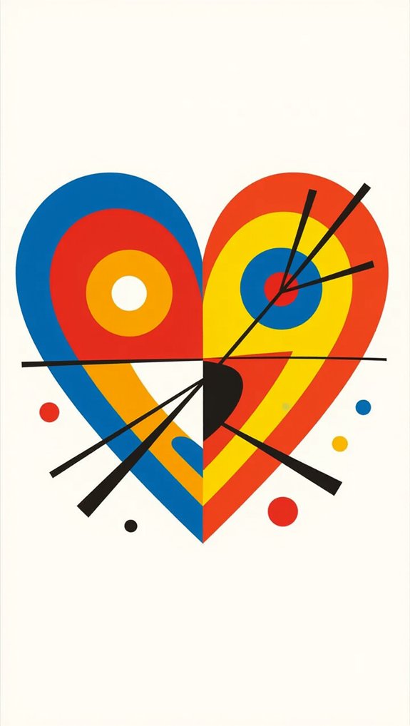 kandinsky inspired colorful heart art