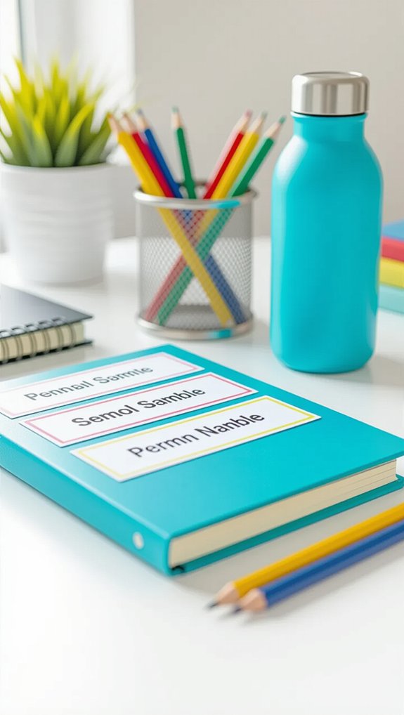 label your school supplies