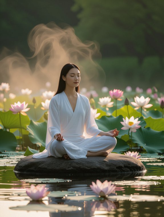 lotus pose promotes mindfulness