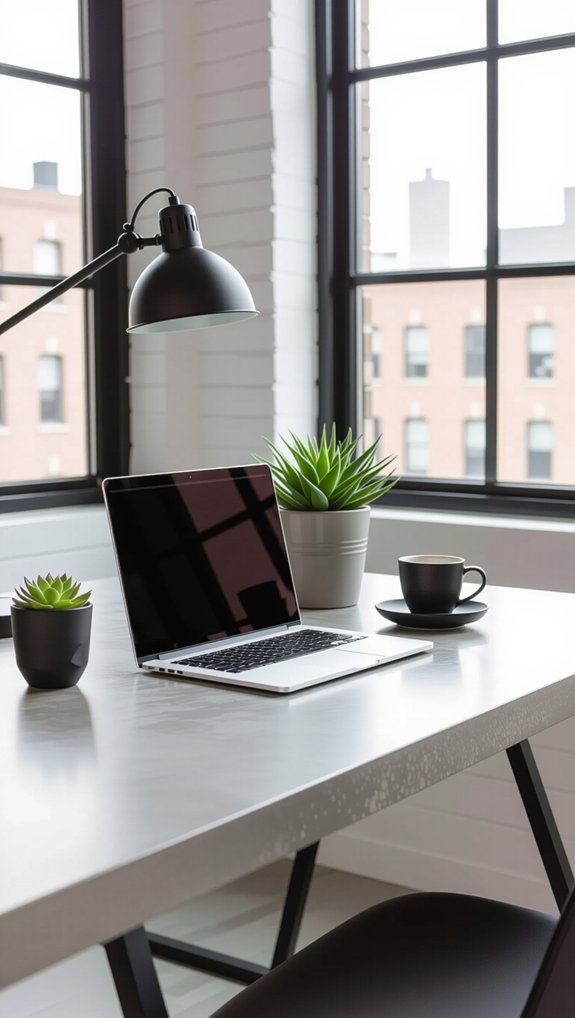 modern industrial concrete desk
