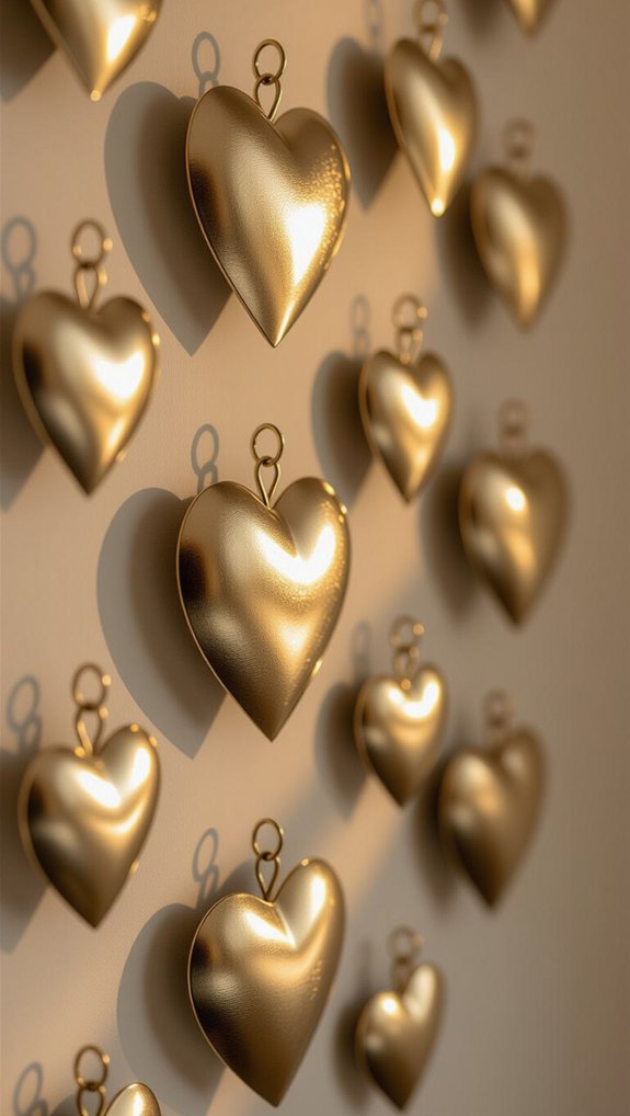 modern metallic heart decor