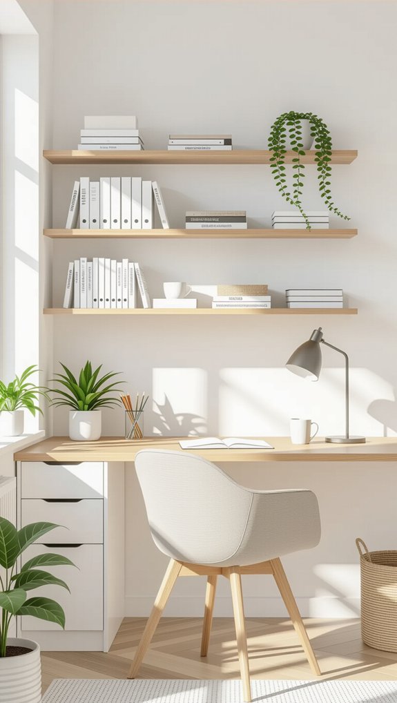 open shelves enhance workspace