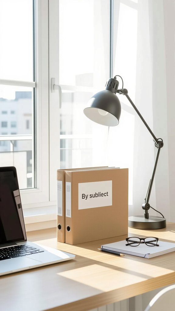 organized binders for subjects