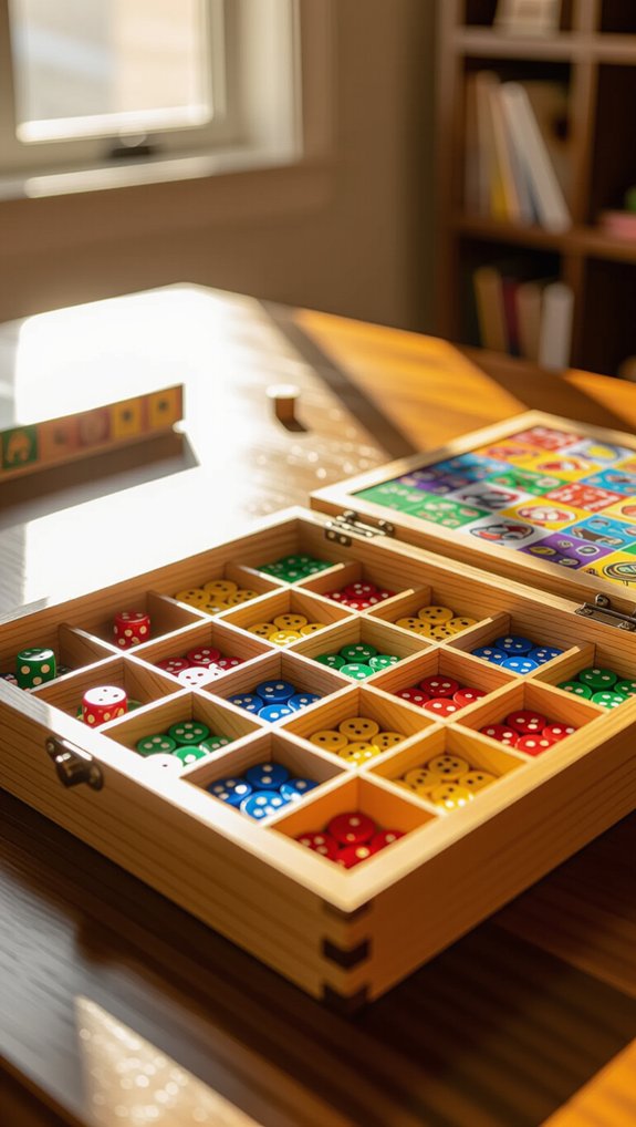 organized game piece storage