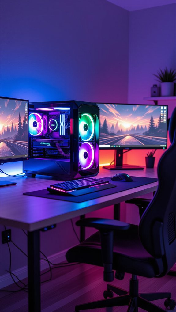 organized gaming pc setup