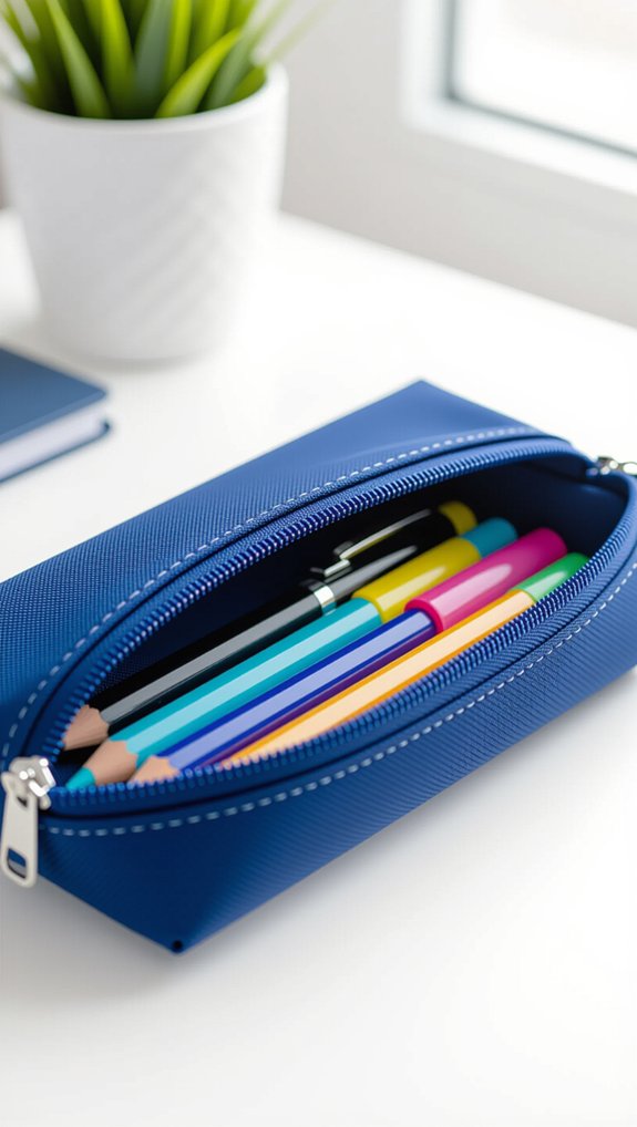 organized school supplies pouch